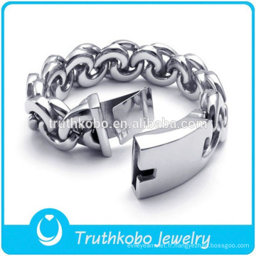 TKB-B0107 Bracelets de montres pour hommes avec fermoir de montre en argent épais